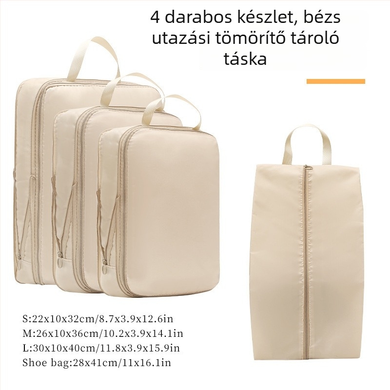 Utazási tároló táska készlet: összehúzható, többfunkciós, twill anyag, szabadidős utazásokhoz, 4 vagy 7 darab