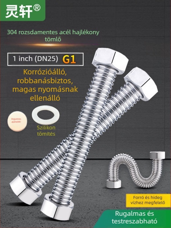 304 rozsdamentes acél hajlékony beömlőcső, LX modell, nagy nyomású, hőálló, CE tanúsítvánnyal