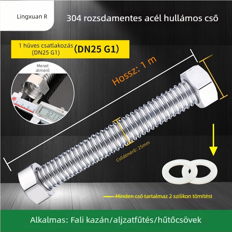 304 rozsdamentes acél hajlékony beömlőcső, LX modell, nagy nyomású, hőálló, CE tanúsítvánnyal