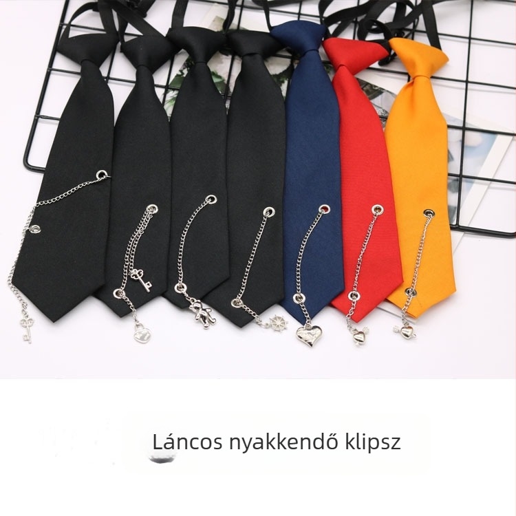 Pillangólánccal és szív motívummal ellátott nyakkendő, monokróm minta, viszkóz, uniszex, szokásos szélesség