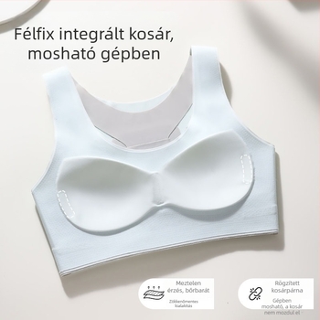 12–15 éves lányoknak sportmelltartó, ujjatlan mellény-stílus, teljes kosár, légáteresztő nylon bélés, kényelmes és nedvességelvezető