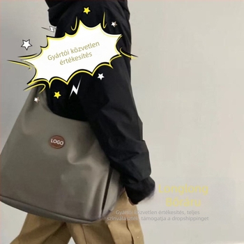 Uniszex Hobo Messenger táska — Oxford anyag, nylon bélés, vízszintes négyzetes forma, cipzáras nyitás, őszi 2024