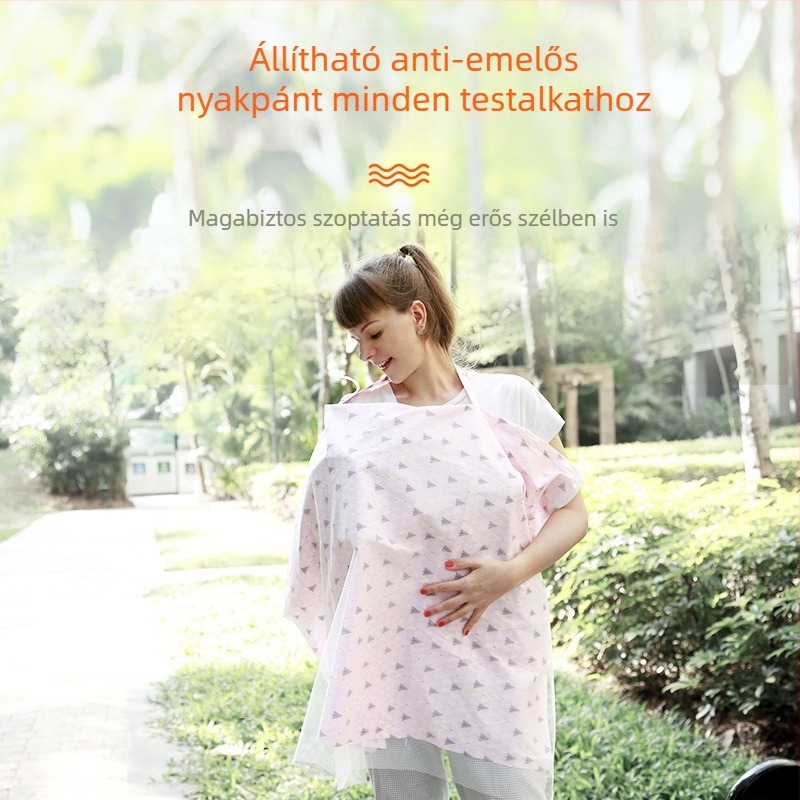 Szoptató kendő 95% pamutból, karikatúra mintával, rövid ujjú