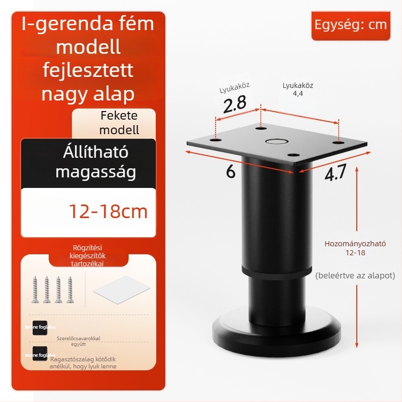 Cosma állítható teleszkópos bútorlábak | univerzális illeszkedés, hideg hengerelt acél, modern minimalist stílus