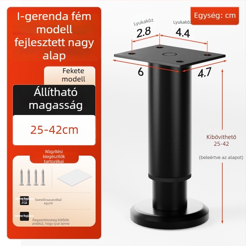 Cosma állítható teleszkópos bútorlábak | univerzális illeszkedés, hideg hengerelt acél, modern minimalist stílus