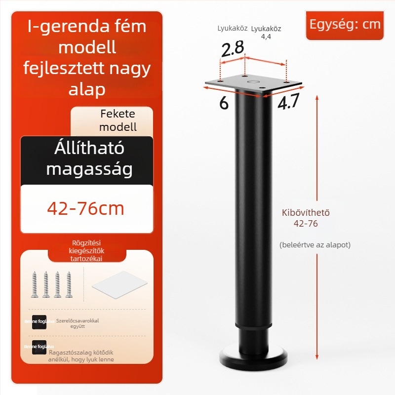 Cosma állítható teleszkópos bútorlábak | univerzális illeszkedés, hideg hengerelt acél, modern minimalist stílus