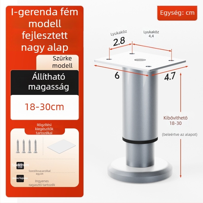 Cosma állítható teleszkópos bútorlábak | univerzális illeszkedés, hideg hengerelt acél, modern minimalist stílus
