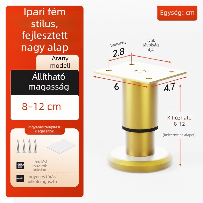 Cosma állítható teleszkópos bútorlábak | univerzális illeszkedés, hideg hengerelt acél, modern minimalist stílus
