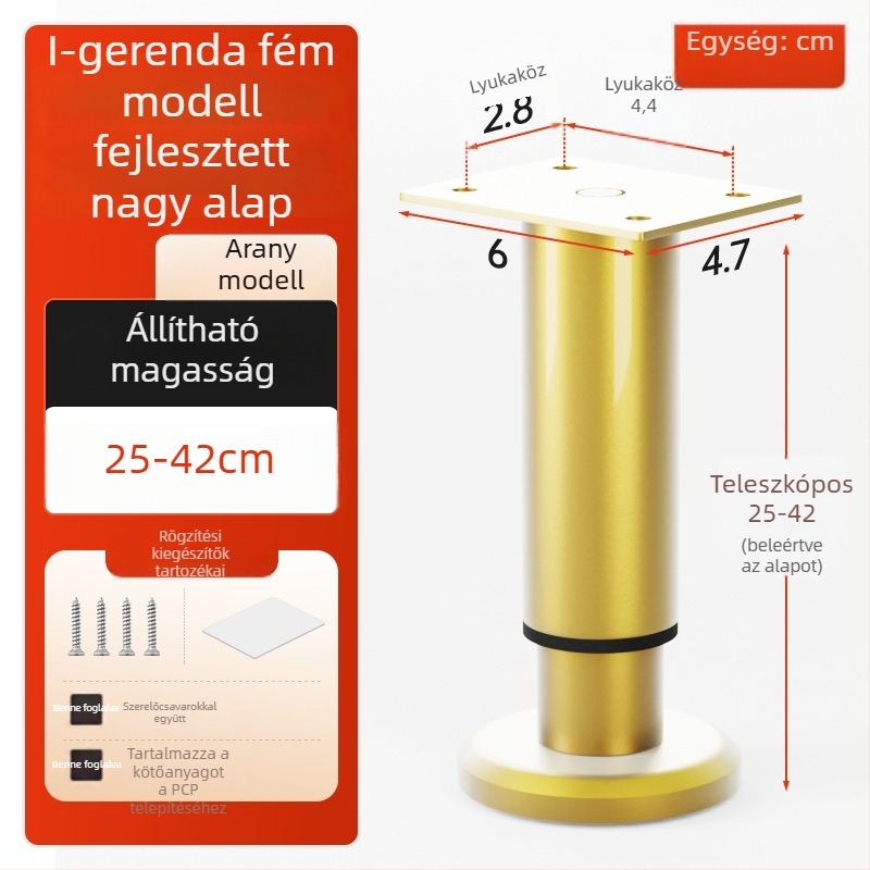 Cosma állítható teleszkópos bútorlábak | univerzális illeszkedés, hideg hengerelt acél, modern minimalist stílus