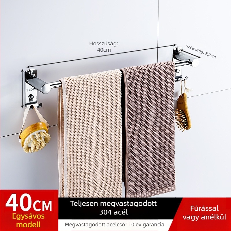 Rozsdamentes acél törölközőrúddal finom polírozással, 50 kg teherbírás, Tiantu, egyetlen réteg, új kínai stílus