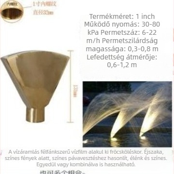 Réz és 304 rozsdamentes acélból készült többszű fúvóka, szökőkút és vízparti tájakhoz