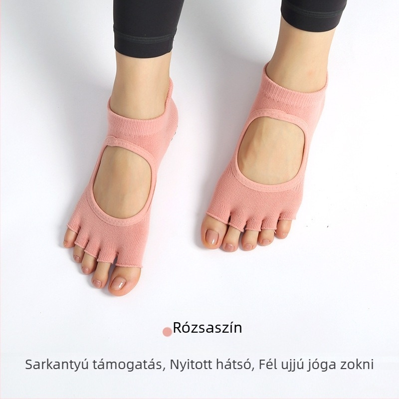 Pamutból készült ötujjú jóga zokni, csúszásmentes, izzadságfelszívó, nőknek, beltéri pilates, 70–80% pamut