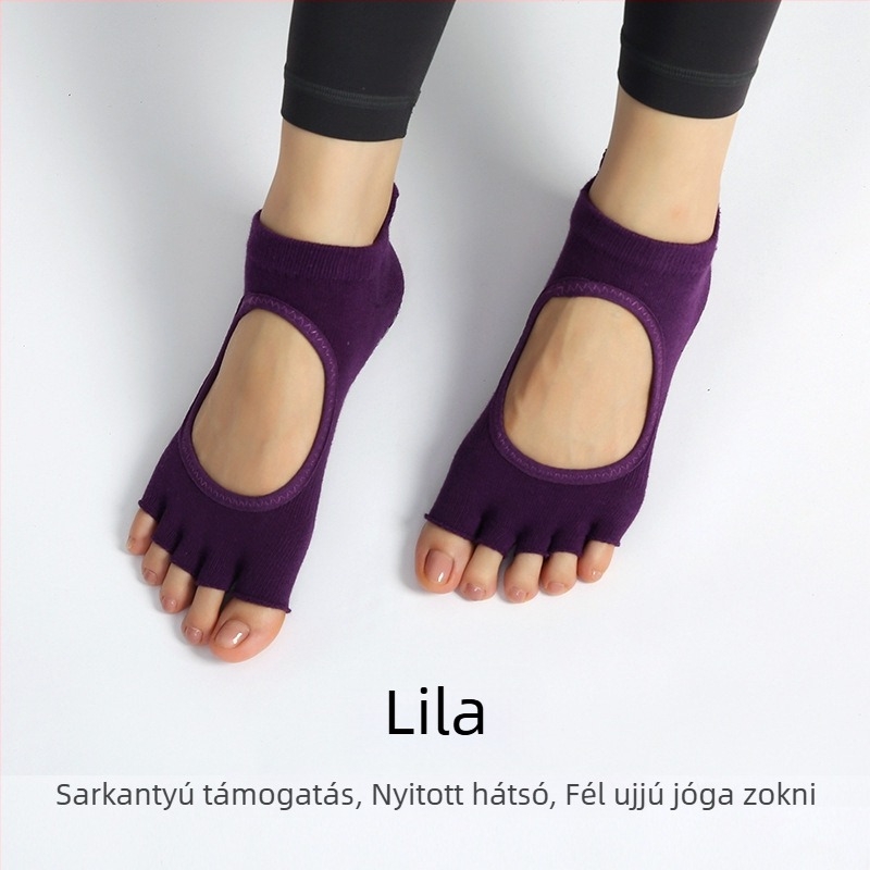 Pamutból készült ötujjú jóga zokni, csúszásmentes, izzadságfelszívó, nőknek, beltéri pilates, 70–80% pamut