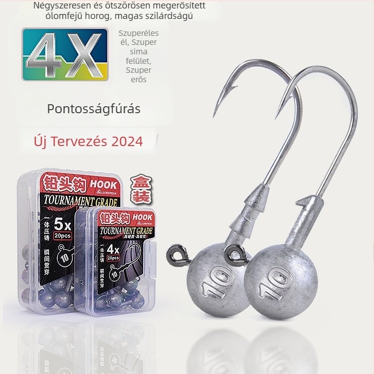 Seelucker ólomfejű horog, tüskékkel, 10 000 darabos csomag, rezervoár-tavakhoz.