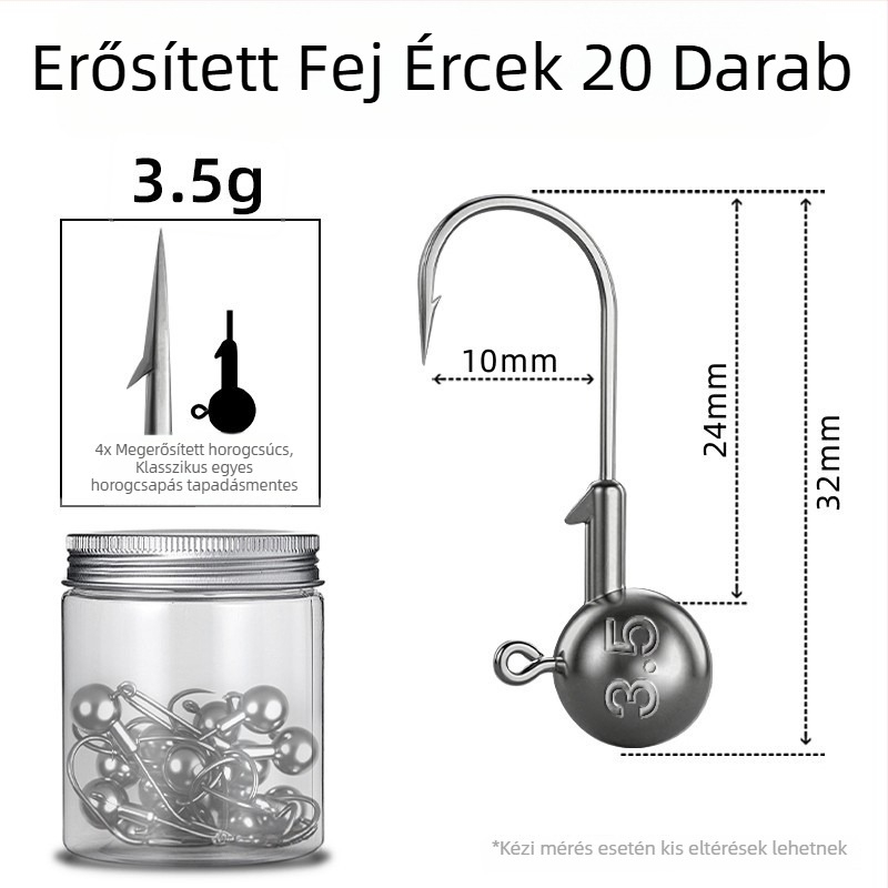 Seelucker ólomfejű horog, tüskékkel, 10 000 darabos csomag, rezervoár-tavakhoz.