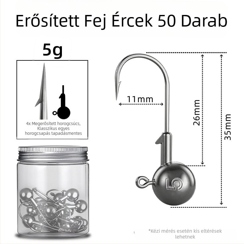 Seelucker ólomfejű horog, tüskékkel, 10 000 darabos csomag, rezervoár-tavakhoz.