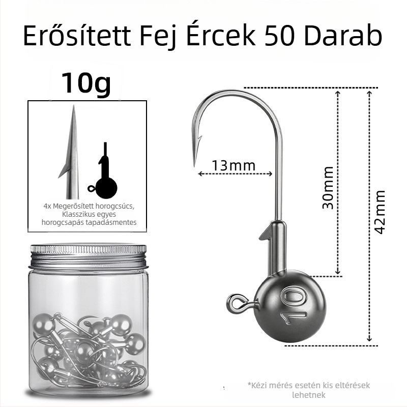 Seelucker ólomfejű horog, tüskékkel, 10 000 darabos csomag, rezervoár-tavakhoz.