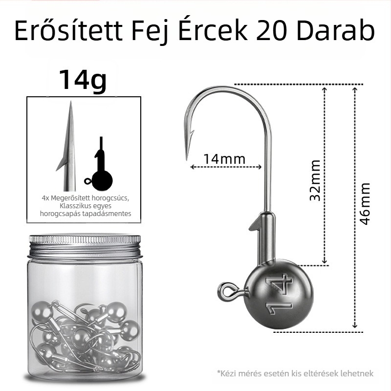 Seelucker ólomfejű horog, tüskékkel, 10 000 darabos csomag, rezervoár-tavakhoz.