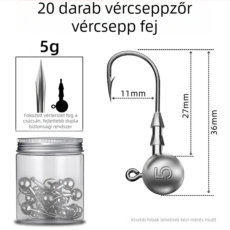 Seelucker ólomfejű horog, tüskékkel, 10 000 darabos csomag, rezervoár-tavakhoz.