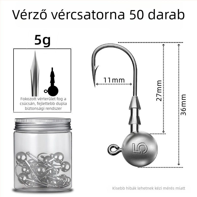 Seelucker ólomfejű horog, tüskékkel, 10 000 darabos csomag, rezervoár-tavakhoz.