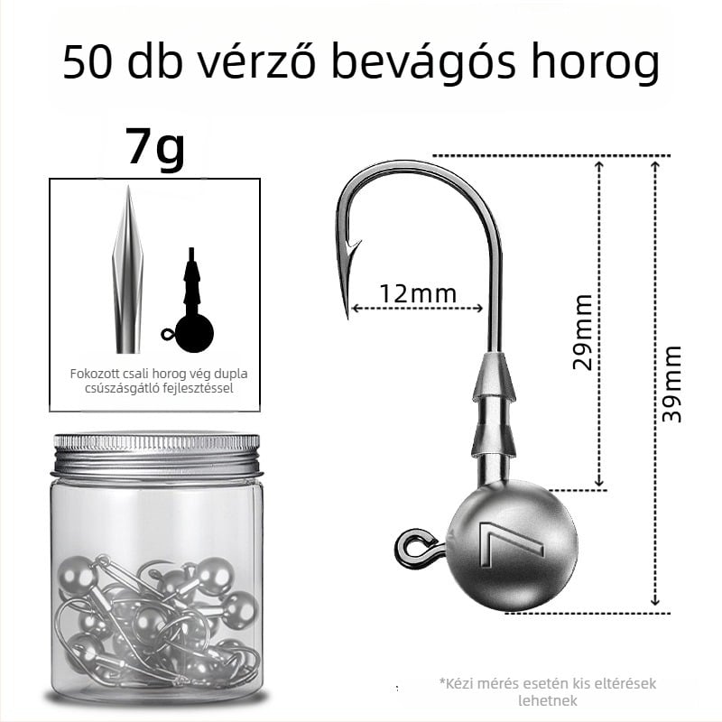 Seelucker ólomfejű horog, tüskékkel, 10 000 darabos csomag, rezervoár-tavakhoz.