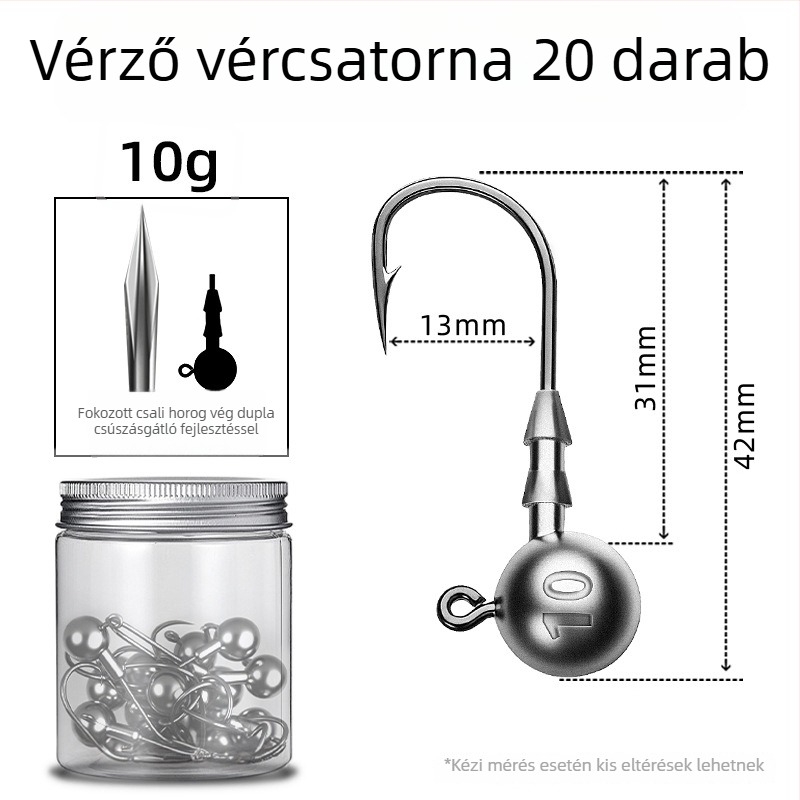 Seelucker ólomfejű horog, tüskékkel, 10 000 darabos csomag, rezervoár-tavakhoz.