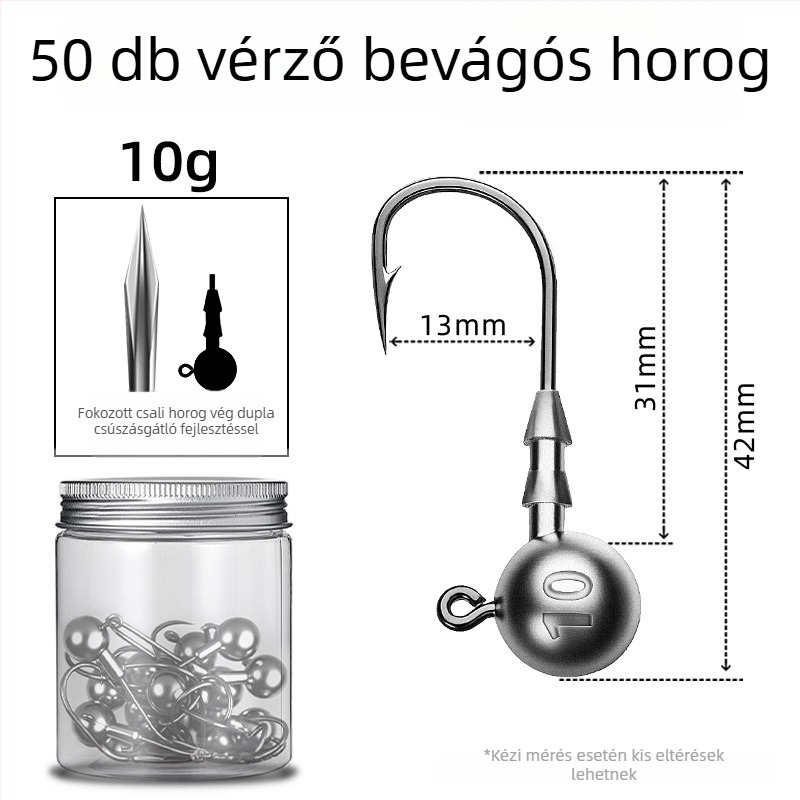 Seelucker ólomfejű horog, tüskékkel, 10 000 darabos csomag, rezervoár-tavakhoz.