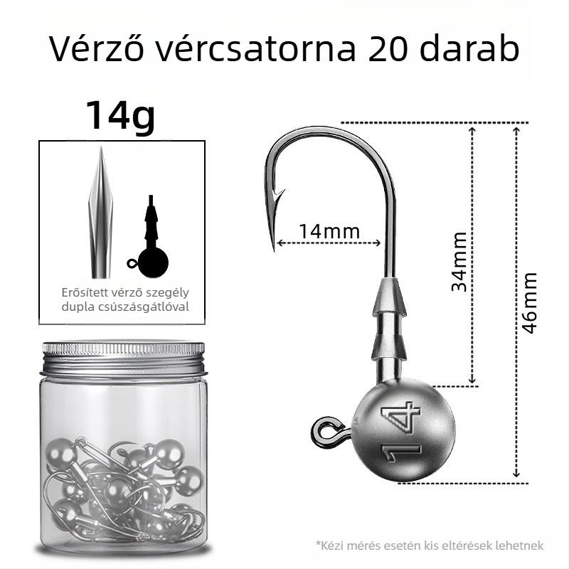 Seelucker ólomfejű horog, tüskékkel, 10 000 darabos csomag, rezervoár-tavakhoz.