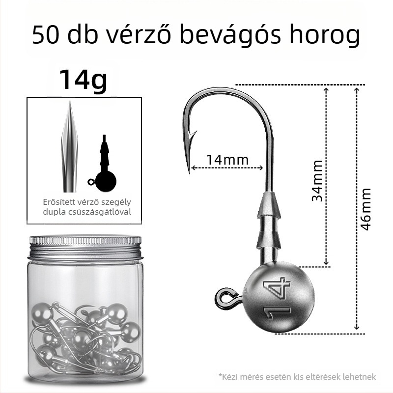 Seelucker ólomfejű horog, tüskékkel, 10 000 darabos csomag, rezervoár-tavakhoz.