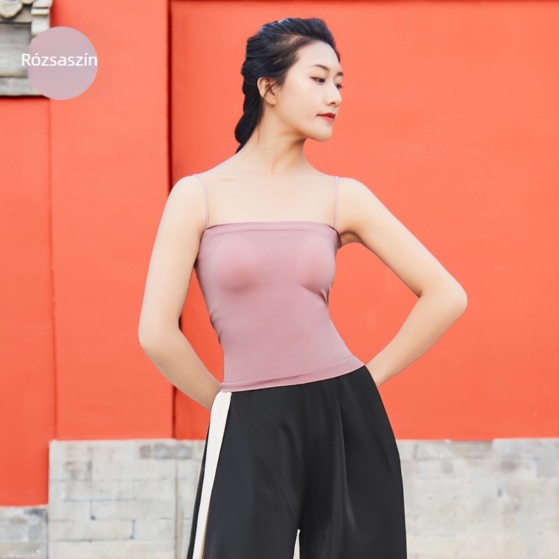 Női táncos felső ruha - varrás nélküli nylon anyag, 95% bélés, mellkas panellel, balett, népi, latin és társastánc