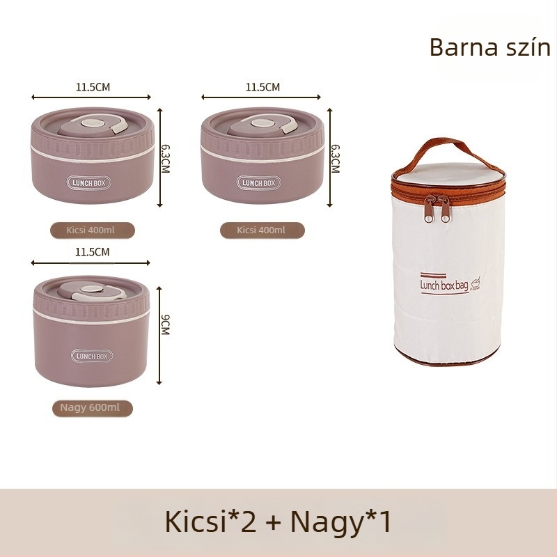 304 rozsdamentes acél ebédes doboz, termoszigetelt, szivárgásmentes, hordozható, többszintes kialakítás akár négy rétegig, mikrohullámú sütőbe tehető