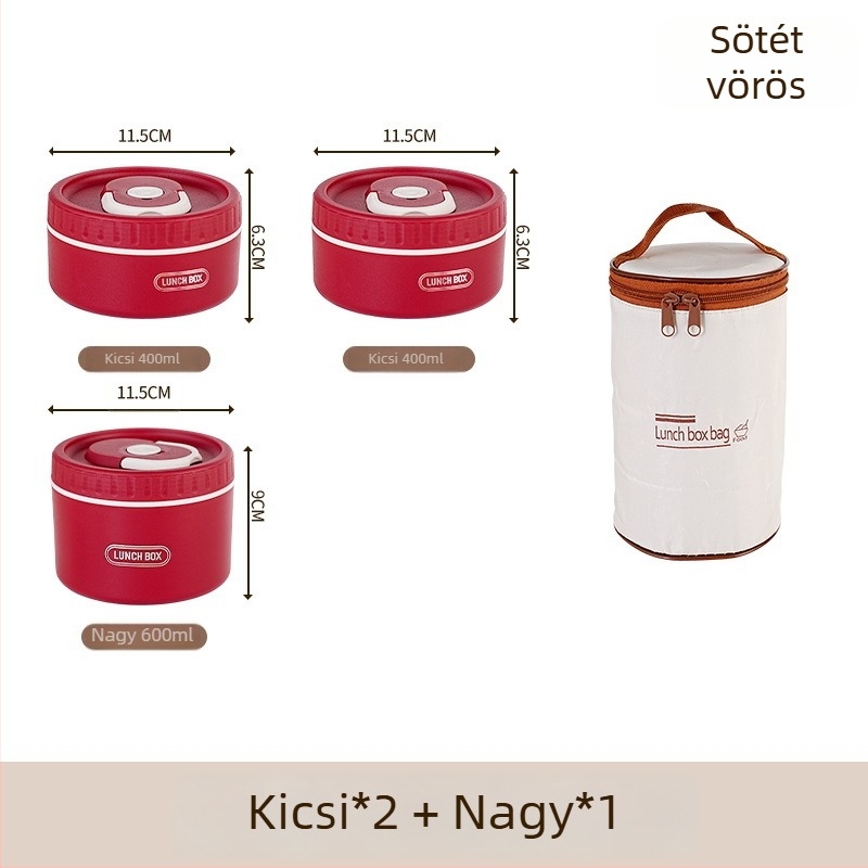 304 rozsdamentes acél ebédes doboz, termoszigetelt, szivárgásmentes, hordozható, többszintes kialakítás akár négy rétegig, mikrohullámú sütőbe tehető