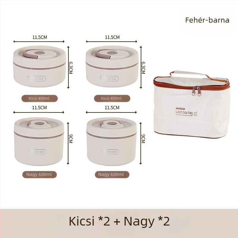 304 rozsdamentes acél ebédes doboz, termoszigetelt, szivárgásmentes, hordozható, többszintes kialakítás akár négy rétegig, mikrohullámú sütőbe tehető