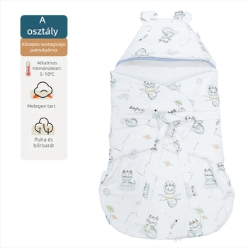 Újszülött 100% pamutból készült swaddle hálózsák, töltet pamut, alkalmas tavasztól télig, nyáron is