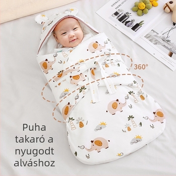 Újszülött 100% pamutból készült swaddle hálózsák, töltet pamut, alkalmas tavasztól télig, nyáron is