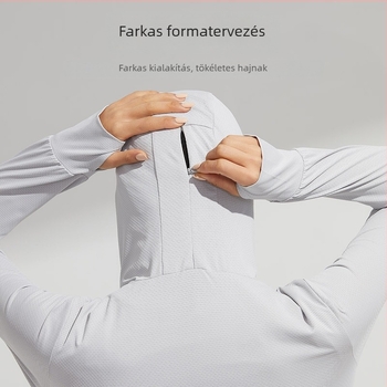 Uniszex nyári kapucnis szélkabát UPF50+ UV védelemmel, ultra könnyű, lélegző, gyorsan száradó