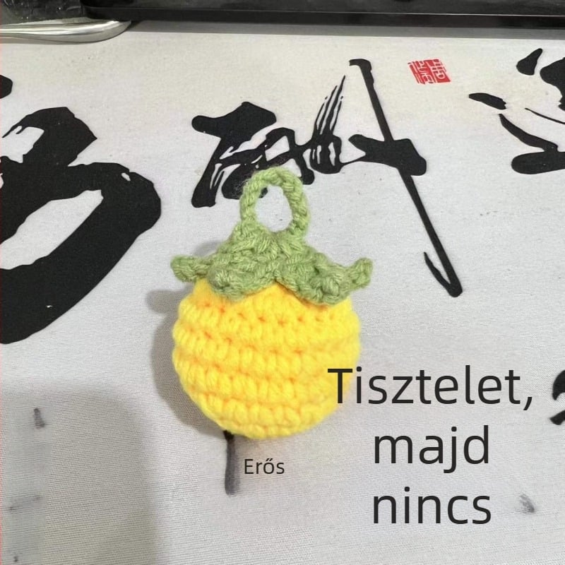 Gyapjúból készült horgolt függő, sárkány mintával, koreai stílusú