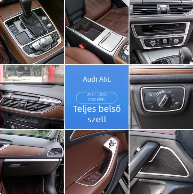 Zhan ke rozsdamentes acél – központi vezérlőpanel keret és belső ajtópanel díszítés Audi A6L/A7 (12-18) – karcolás- és kopásálló