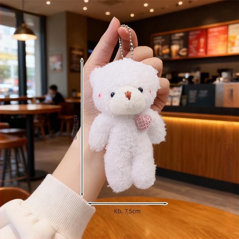 Kulcstartó plüssmackó – kristályosan puha plüss, töltelék PP pamut, testreszabható minták, 14+ éveseknek