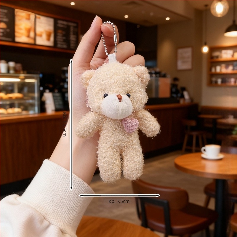 Kulcstartó plüssmackó – kristályosan puha plüss, töltelék PP pamut, testreszabható minták, 14+ éveseknek