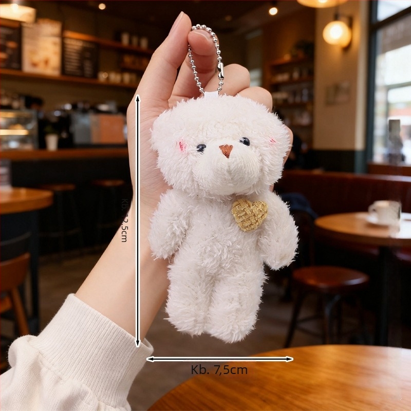 Kulcstartó plüssmackó – kristályosan puha plüss, töltelék PP pamut, testreszabható minták, 14+ éveseknek