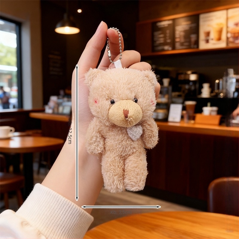 Kulcstartó plüssmackó – kristályosan puha plüss, töltelék PP pamut, testreszabható minták, 14+ éveseknek