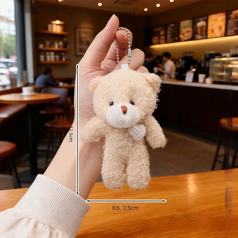 Kulcstartó plüssmackó – kristályosan puha plüss, töltelék PP pamut, testreszabható minták, 14+ éveseknek