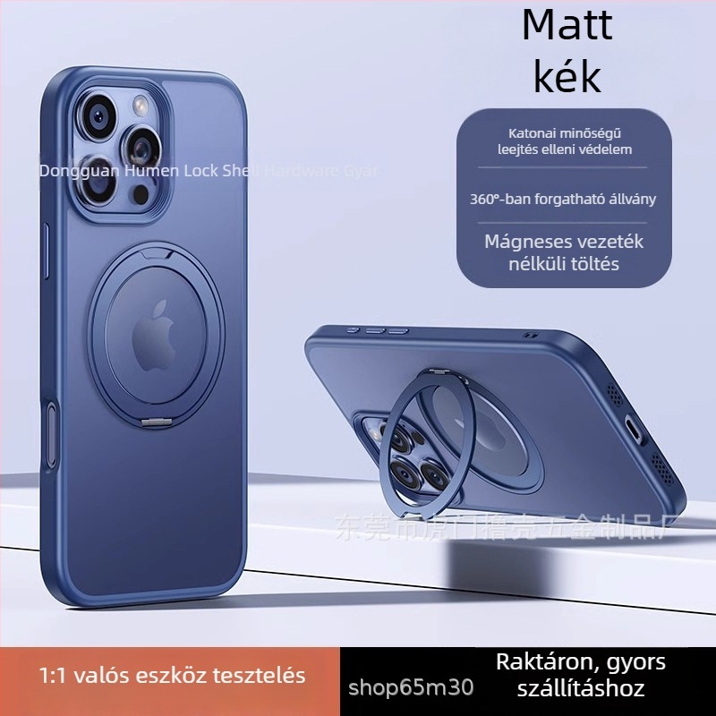 iPhonehoz készült 360°-os forgó állvánnyal ellátott szilikon tok, átlátszó matt felület, Pivot 15