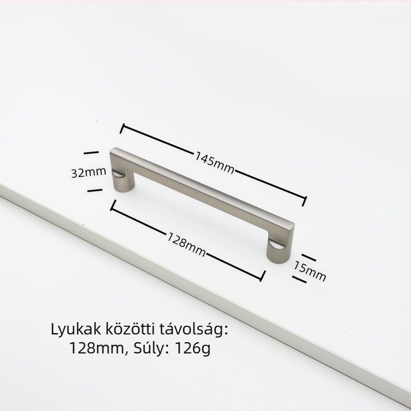 Rz007 Zinkötvözetből készült fogantyú konyhaszekrényhez, ívelt forma, modern stílus, felületre szerelhető, modell Rz007