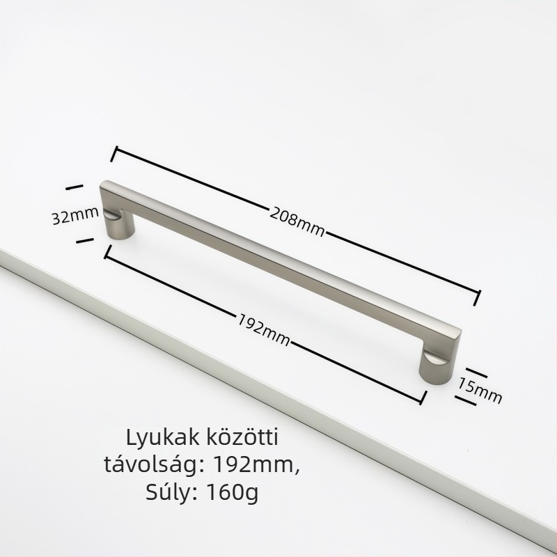 Rz007 Zinkötvözetből készült fogantyú konyhaszekrényhez, ívelt forma, modern stílus, felületre szerelhető, modell Rz007