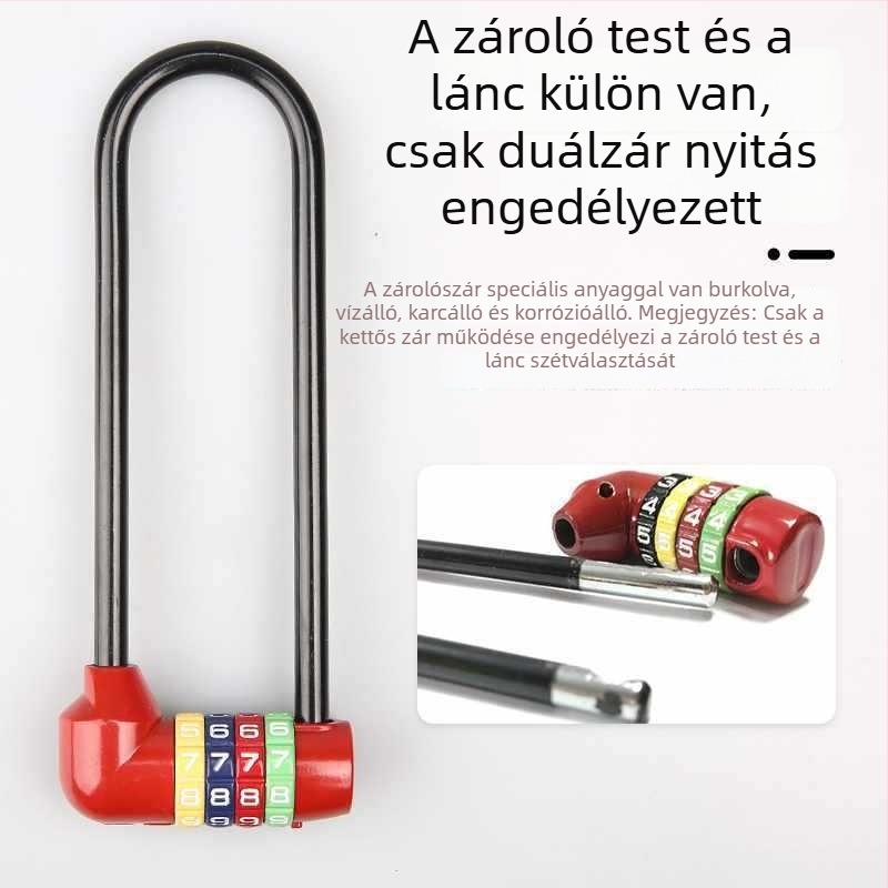 Kiterjesztett kombinációs zár szekrényekhez — cinkötvözet test, vas kampó, hosszú kampó