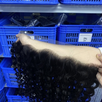 Valódi emberi hajból készült paróka Swiss átlátszó lace closure-rel, kézzel varrt, volumen, festhető és göndöríthető, eredet Shandong