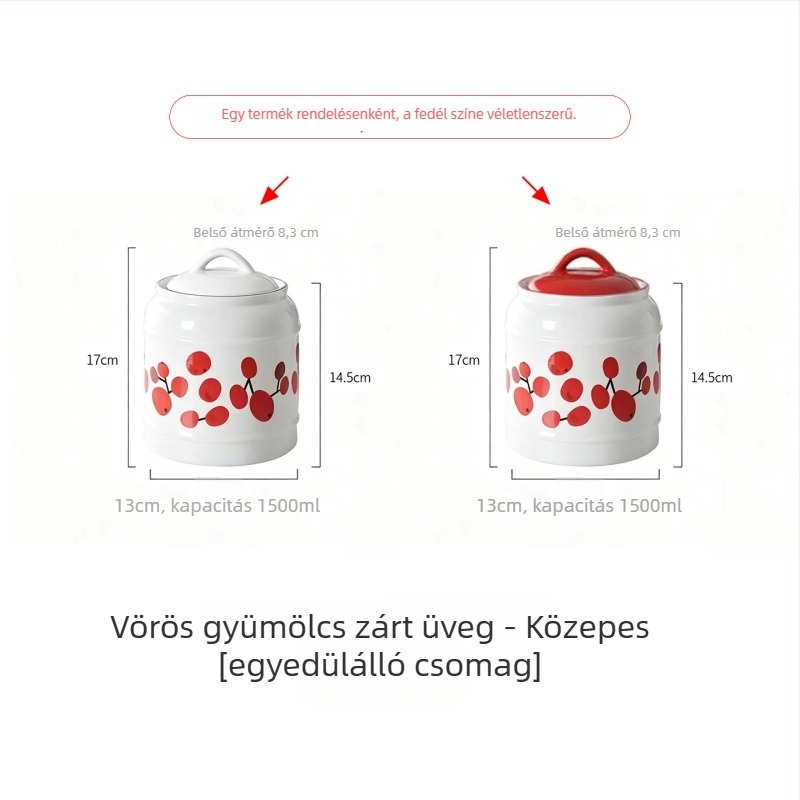 Macska- és kutyaeledel tároló kerámia edény | Légmentesen záró fedél | Többfunkciós: aszalt gyümölcs, édességek és tea