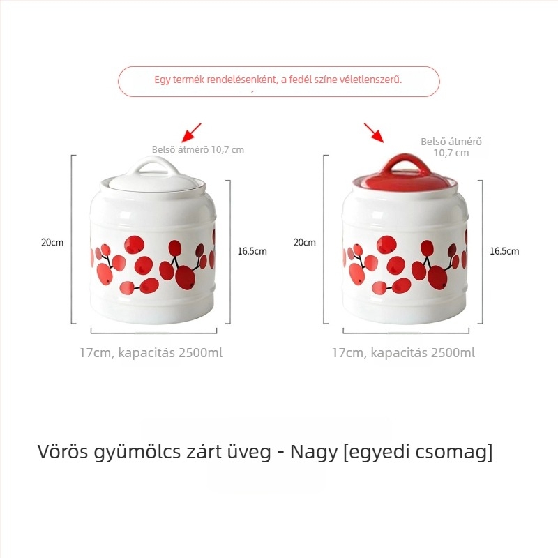 Macska- és kutyaeledel tároló kerámia edény | Légmentesen záró fedél | Többfunkciós: aszalt gyümölcs, édességek és tea